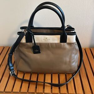 Kate Spade tri tone leather purse with crossbody strap